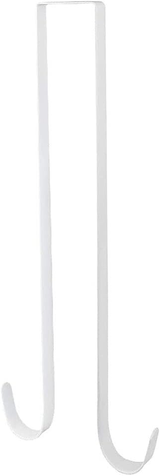 Wreath Hangers - tatoko 15 Inches Metal Double Wreath Hanger Over The Door Large Double Door Wreath Hook for Christmas Wreath Front Door Hanger - Holds 2 Wreaths with 2 Sided Hanger Sturdy - Sturdy Metal (White)