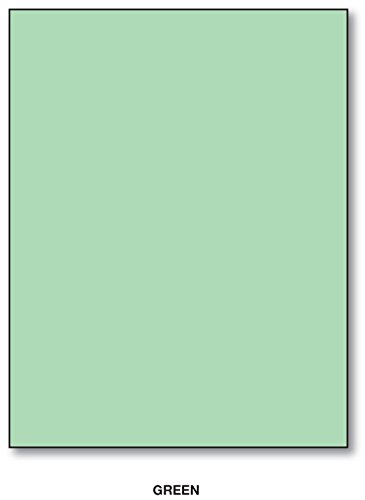 Color Card Stock 65lb. Cover Size 8 1/2" X 5 1/2" Sheets (Half Letter Size) 50 Sheets Per Pack (Pastel Green)