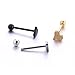 3PCS 14G Stainless Steel Women Tongue Ring Bar Stud Tongue Piercing Ring Barbell Body Piercing Heart Shape