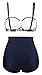 Angerella Womens Swimwear Retro Vintage Bathing Suits Two Piece Swimsuits Bikini, Navy-Two, US 10-12=Tag Size 3XL