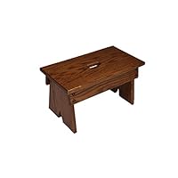 Peaceful Classics Step Stool Solid Oak, Handmade Amish Footstool for Kitchen, Bedroom, Living Room, or Bathroom (Harvest)