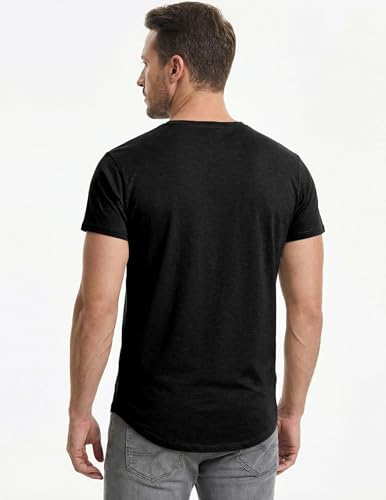 JMIERR Mens T Shirts Cotton Short Sleeve T-Shirts Classic Crewneck Hipster Hip Hop Longline Shirt 1 or 3 Pack