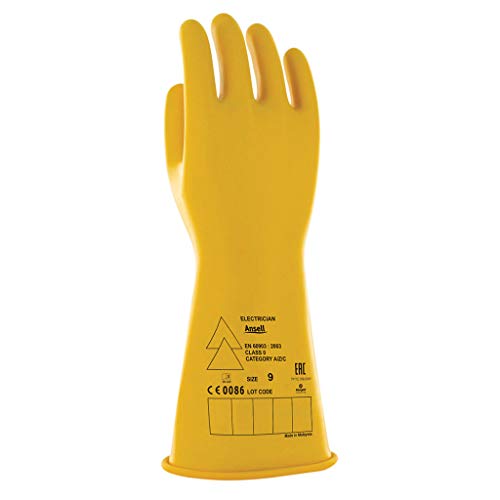 Ansell LOW VOLTAGE ELECTRICAL INSULATING GLOVES (CLASS 0) L Yellow