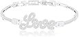 ORROUS & CO Legacy Collection Women's  18K White Gold Plated Cubic Zirconia CZ "Love" Bracelet, One Size