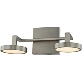 Kalco Lighting Eaton 12" 2-Light Contemporary Glass Bath Vanity in Satin Nickel