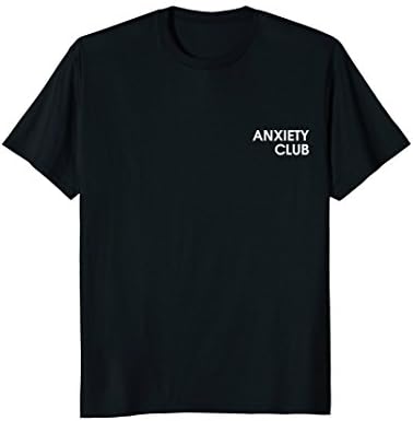 Anxiety Club Breast Pocket Print Shirt Black Blue Grey Cool