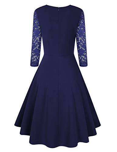 KOJOOIN-Damen-Vintage-Kleid-Cocktailkleid-Abendkleid-Rockabilly-Kleid-Taillenbetontes-KleiderVerpackung-MEHRWEG