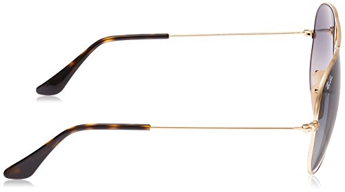 Ray-Ban 3025 Aviator Large Metal Non-Mirrored Non-Polarized Sunglasses, Gold/Light Grey Gradient Dark Grey (181/71), 58mm