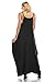 J Doe Style Women's Solid Loose Fit Harem Boho Spagetti Strap Maxi Full Dress(Size :S-5X)