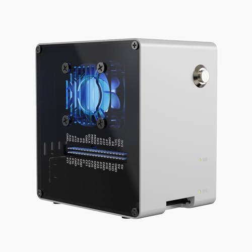 Pironman 5-Mini NVMe M.2 SSD PCIe Mini PC Case for Raspberry Pi 5 2/4/8/16GB Hailo-8L AI Accelerator with PWM Active Cooler+RGB Fan, Safe Shutdown, RGB Effect, Stylish Design (RPI5 Not Included)