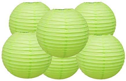 Paper Lanterns Mix Color Packs of 6 Round Paper Lanterns Lampshade Party Decorations (Spring Green, 14" (35 Cm))