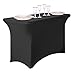 LinenTablecloth 6 ft. Rectangular Stretch Tablecloth Black