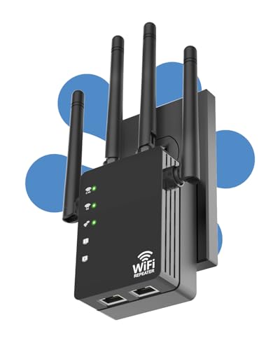 Photo 1 of 105-Device Compatible WiFi Extender Signal Booster, WiFi Extender, 12880 Sq.Ft Long Range, Dual Band 5GHz/2.4GHz 1200Mbps, Simple Installation for Home & Outdoor