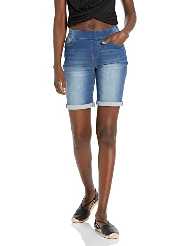 WallFlower Women's Pull On Bermuda Denim Shorts High-Rise Insta Soft Juniors, H…