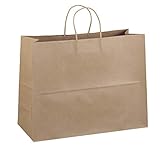 Flexicore Packaging Brown Kraft Paper Bags Size: 16 Inch X 6 Inch x 12 Inch | Count: 100 Bags | Color: Brown