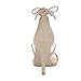 Allegra K Women's Open Toe Stiletto High Heel Lace-up Sandals (Size US 8) Beige