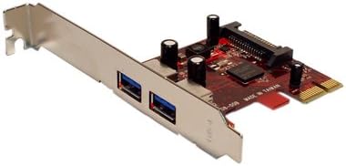 Koutech2-Port SuperSpeed USB 3.0 PCI Express Controller Card (2xExt) with Regular and Low Profile Brackets and 15-pin SATA power connector