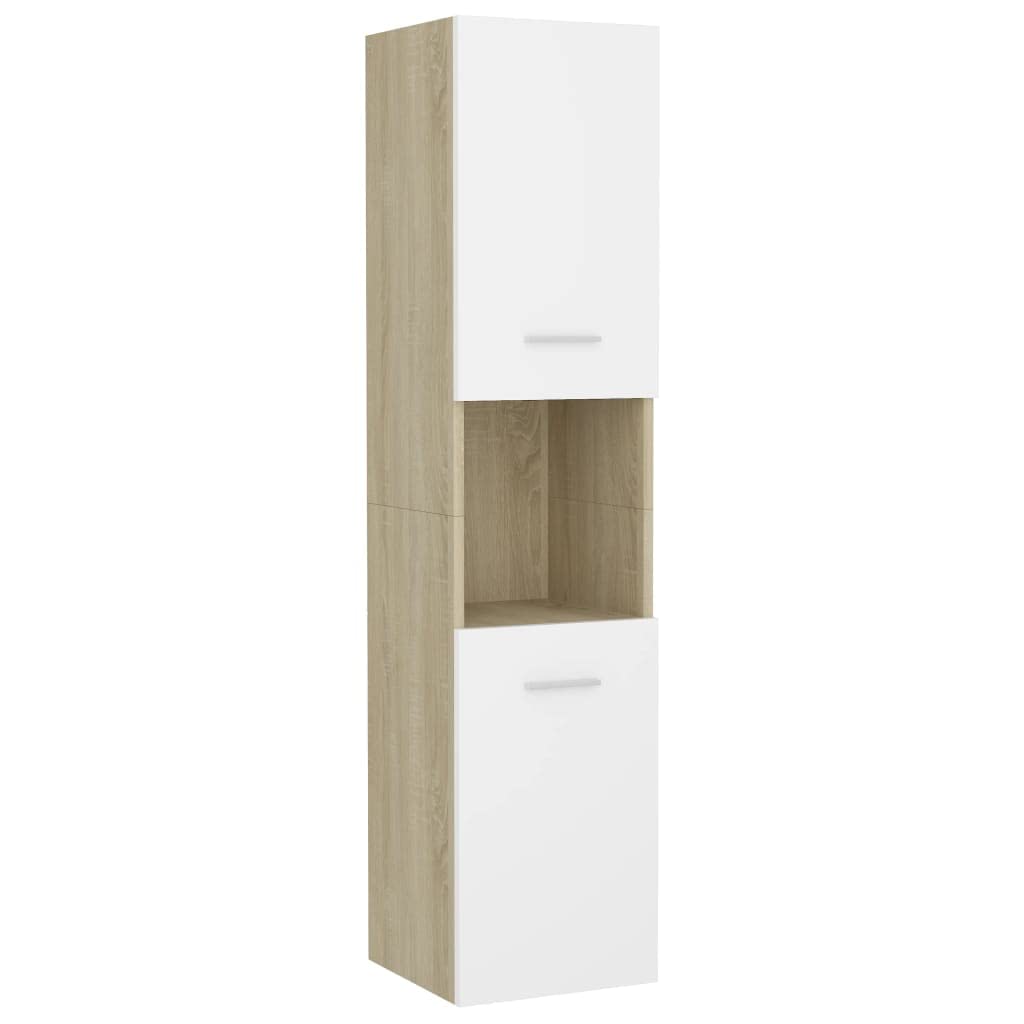 vidaXL-Armario-de-Bano-Aseo-Inodoro-Mueble-Mobiliario-Almacenamiento-Estante-para-Lavadero-Robusto-Aglomerado-Blanco-y