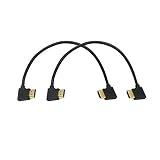 SinLoon Gold Plated High Speed 90 Angle Right HDMI Male to Left HDMI Male Adapter Cable Supports Ethernet, 3D and Audio Return (0.3M 2Pack LL-LL)