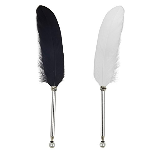 Feather ballpoint pens - 2-count feather calligraphy pe…