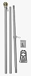 6 Foot Aluminum Silver Pole with (Ball)
