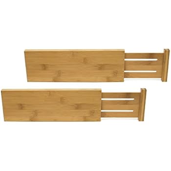Lipper International 8895 Bamboo Wood Custom Fit Adjustable Dresser Drawer Dividers, Set of 2