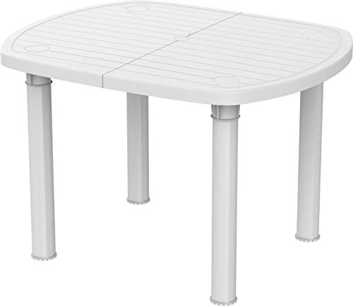 Duramax Robuster Garten quadratischer Kunststoff 1x1 Meter mit Sonnenschirmhalter, Indoor & Outdoor Tisch…