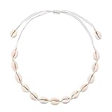 Natural Cowrie Shell Necklace Handmade Adjustable Summer Boho Hawaii Beach Seashell Choker for Women Girls Kids