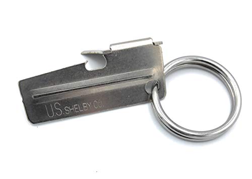 Starlines P-38 Military Can Opener, Made in USA, with Stainless Steel Key Ring (2-Piece Bundle). Instruction Card Included.