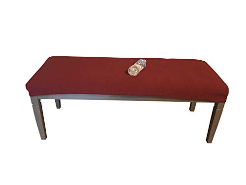 Waterproof Dining Bench Cover Protector - Perfect For Kids, Elderly, Restaurants,Clinics, Party, Home - Machine Washable, Stretchy, Snugly Fit, Premium Quality, Clean the Mess Easily (49x17, Wine Red)