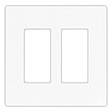 EATON PJS262W Arrow Hart Pjs262 Decorative Screw less Wall Plate, 2 Gang, 4-1/2 In L X 4.56 In W X 0.08 In T, White
