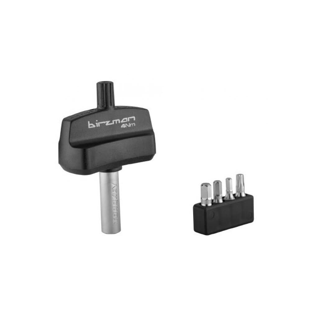 Birzman Torque Driver 4Nm - Precision Preset Bike Torque Wrench with Hex 3/4/5mm & T25 Torx Bits - 1/4" Drive Cycling Workshop Tool for Carbon Parts