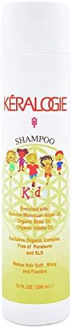 Natural Moroccan Argan Oil Kids Shampoo, Jojoba and Shea Oil Formula by KERALOGIE (10 oz.) - Paraben, Alcohol, Preservatives, Dyes or Additives Free