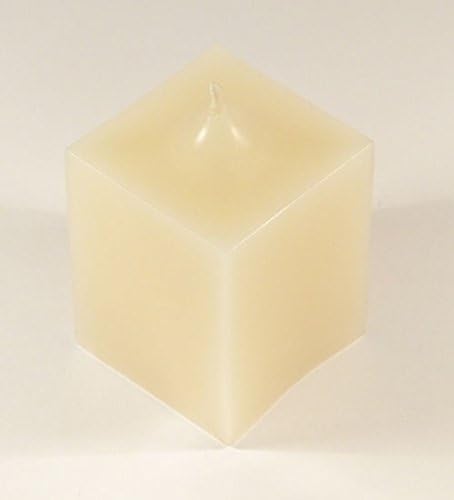Solid Cast Pure 100% Beeswax WHITE Square Pillar Candle