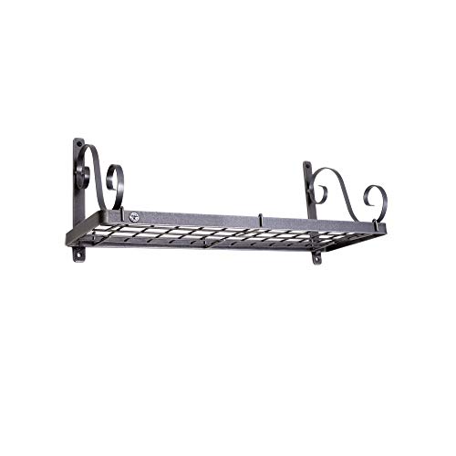 Enclume Decor Bookshelf Wall Pot Rack, Hammered Steel The Home