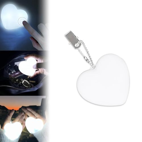 Générique Lot de 2 Lumière de détection Tactile Sac à Main en Forme de Coeur, lampe LED automatique à capteur tactile, veilleuse en forme de cœur, lampe de sac à main Saint-Valentin (1pc)