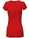 Luna Flower Women's Fitted Basic Deep V-Neck Short-Sleeve Cotton Tops T-Shirts