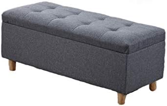 Fengyanfang 毎日続々入荷 玄関シューラック ソフトクッション 可動式ソファ スツール ショッピングモールレストスツール更衣室スツール Gray 安定したベース ベッドエンドスツール収納スツール Color