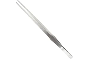 QLXHBOT 1Pcs Stainless Steel Polished Extra Long 15 inch Tongs Tweezers with Precision Serrated Tips for Garden,Aquarium Fish Tank,Indoor, Outdoor