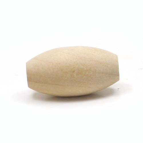 Mylittlewoodshop - Pkg of 6 - Bead Oval - 1-1/4 inches long and 7/8 inches tall with 3/8 hole unfinished wood(WW-BE2040-6)
