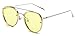 GAMT Round Aviator Sunglasses Vintage Metal Frame Unisex Designer Yellow Lens