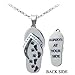 CHUVORA Sterling Silver Always at Your Side Paw Print Flip Flop Beach Shoes Sandal Pendant Necklace 18
