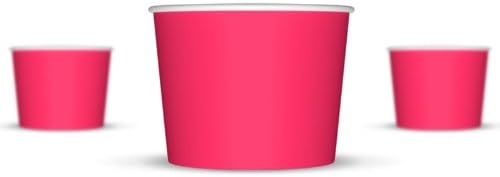 12 oz Paper Hot / Cold Ice Cream Cups - 100ct (Pink)
