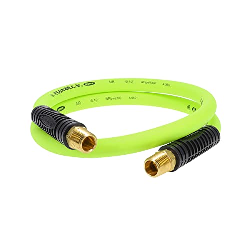 Flexzilla HFZ1204YW4S Swivel Whip Air Hose 4 Ft | 1/2" MNPT Swivel