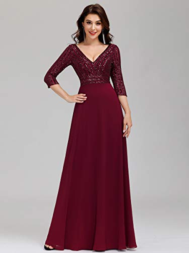 Ever-Pretty-Abito-da-Cerimonia-Elegante-Manica-Lunga-Scollo-a-V-con-Paillettes-Linea-ad-A-Chiffon-Donna-00751
