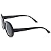 zeroUV - Bold Retro Oval Mod Thick Frame Sunglasses Clout Goggles with Round Lens 51mm (Black/Smoke)