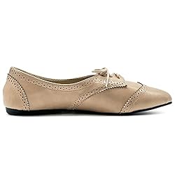 Ollio Women's Ballet Shoe Flat Enamel Pointed Toe