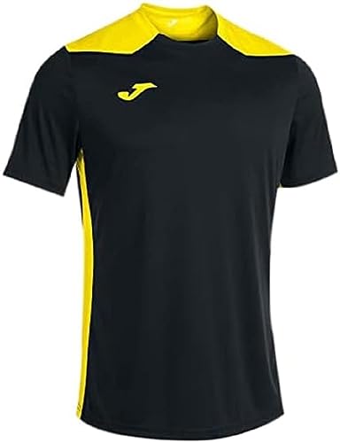 Joma Hombre Camiseta, Negro-Amarillo, XXS