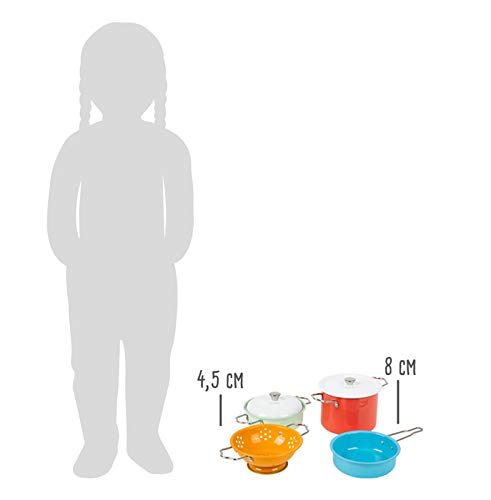 Small Foot Kochgeschirr-Set mit Zubehör aus Metall, für die Spielküche, Rollenspielzeug für Kinder ab 3 Jahren, Mehrfarbig – Bild 8