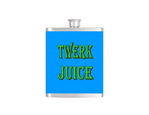 Twerk Juice Flask with Funnel Stainless Steel 8 oz Liquor Hip Flasks - Flask #127